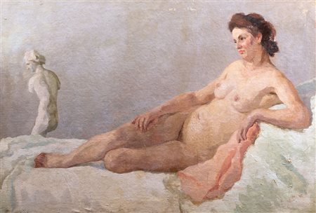 Scuola italiana, secolo XX - Nudo femminile disteso