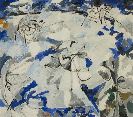 Antonio Vangelli Senza titolo olio su tela, cm. 70x80 Firma in basso al centro