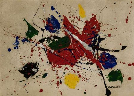 Luigi Montanarini Senza titolo olio su carta intelata, cm. 35x48 Firma in...