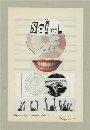Luc Fierens Who promised you a rosegarden of eden, 2004 collage, cm. 27x18...