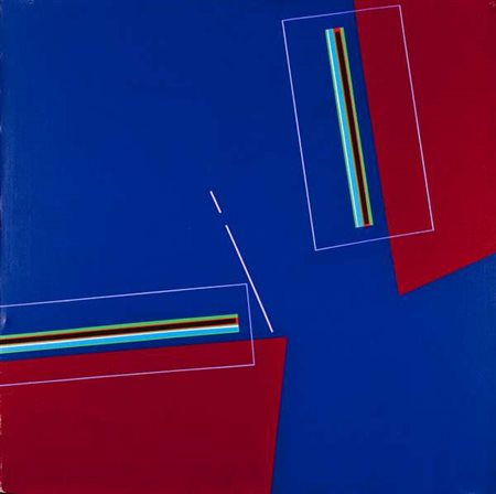 Martino Mazzoleni Mutazioni, 1988 acrilico su tela, cm. 70x70 Firma sul retro...