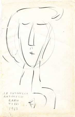 Mario Tozzi Ritratto, 1967 matita su carta, cm. 28x18 Firma in basso a sx...