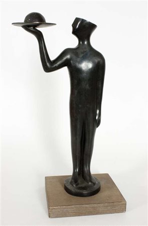 Mark Kostabi Service, 2000 scultura in bronzo,es. 85/99, cm. h. 42 Firma...