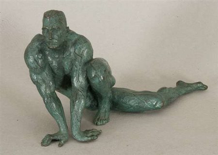 Vittorio Tessaro Atleta in riposo, 1994 scultura in bronzo, cm. 20x33x13...