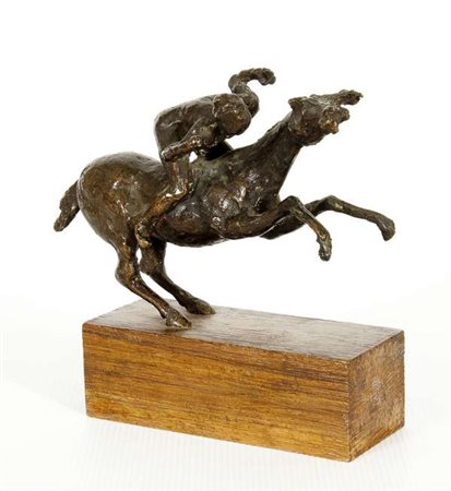 Pericle Fazzini Cavallo con fantino, 1981 scultura in bronzo,es. 3/3, cm....