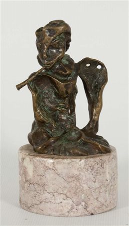 Valerio Toninelli Incantatore di serpenti scultura in bronzo, cm. h. 19...