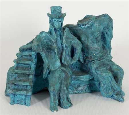 Valerio Toninelli Senza titolo scultura in terracotta dipinta, cm. 17x23x12...