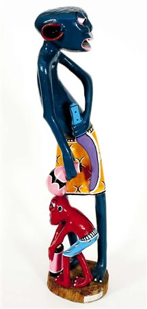 George Lilanga Senza titolo, 2004 scultura in legno dipinta, cm. h. 60 Firma...