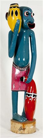George Lilanga Senza titolo, 2004 scultura in legno dipinto, cm. h. 122 Firma...
