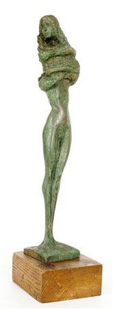 Nino Mandrici Senza titolo scultura in bronzo, cm. 42x11x10 con base Sigla...