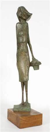 Nino Mandrici Senza titolo scultura in bronzo, cm. 51x13x12 con base Sigla...