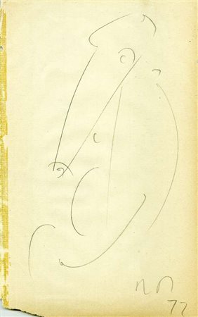 Marino Marini Cavallo, 1972 schizzo a lapis su carta, cm. 22x14 Sigla in...