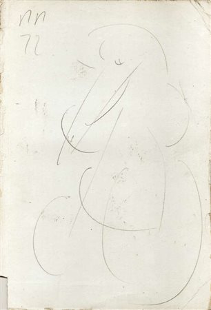 Marino Marini Cavallo, 1972 schizzo a lapis su carta, cm. 25x17 Sigla in alto...