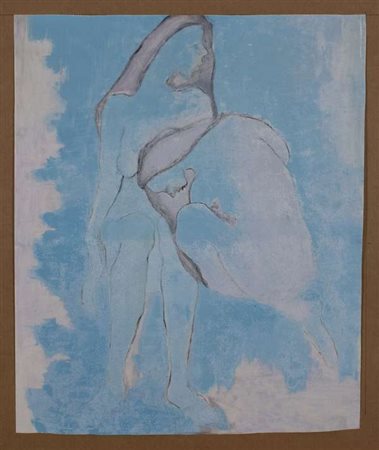 Marino Marini Figure femminili, 1967 tecnica mista su tela, cm. 92x76 Firma...