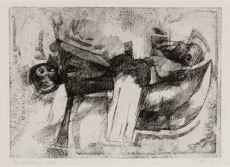 Marino Marini Il grido, 1970 acquaforte e puntasecca su carta vellina Rives,...