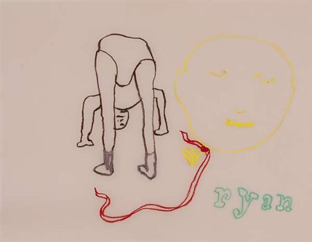 Ryan Mendoza Senza titolo pastelli su cartoncino, cm. 49x64 Firma in basso a dx