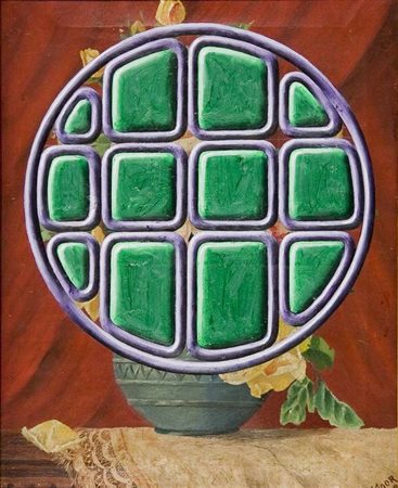 Peter Schuyff Overpainted painting, 2008 olio su tela ritrovata, cm. 50x40...