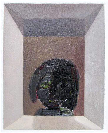 Lu Yuwei Windows #13, 2007 acrilico su tela, cm. 27x22 Firma sul retro...