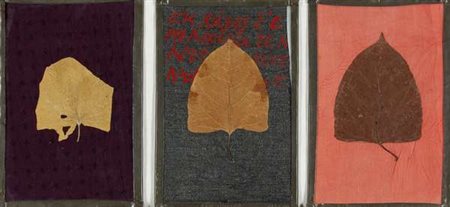 Anne and Patrick Poirier Teogonia, 1988 trittico,piombo,scritte ed erbario,...