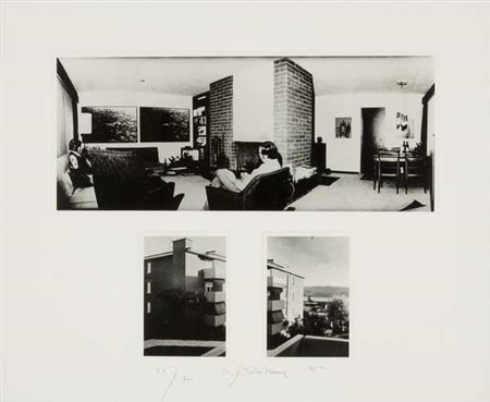 Urs Luthi Un'isola nell'aria, 1975 composizione di 3 fotografie,es. 20/75,...