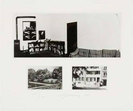 Urs Luthi Un'isola nell'aria, 1975 composizione di 3 fotografie,es. 10/75,...