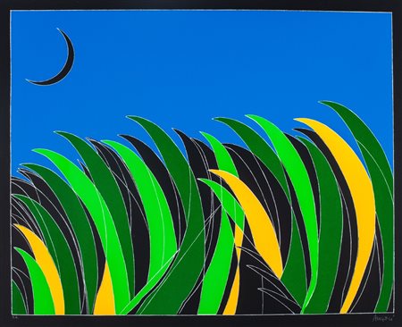Franco Angeli (Roma 1935-1988)  - Prato con luna