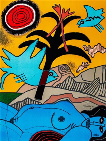 Corneille (Guillaume Cornelis Van Beverloo, Liegi 1922-Auvers-sur-Oise 2010)  - Donna distesa, 1993