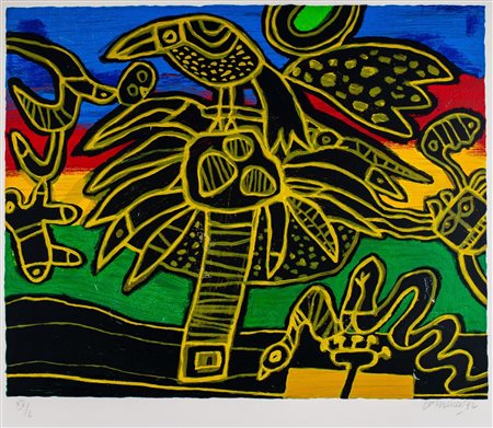 Corneille (Guillaume Cornelis Van Beverloo, Liegi 1922-Auvers-sur-Oise 2010)  - Paesaggio tropicale, 1992