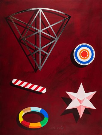 Lucio Del Pezzo (Napoli 1933-Milano 2020)  - Rosso pompeiano, 1988