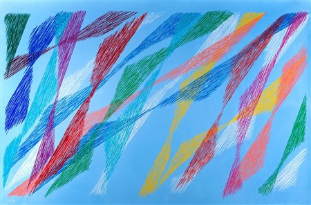 Piero Dorazio (Roma 1927-Perugia 2005)  - Composizione azzurra, 1989 / '90