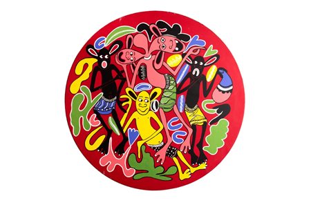 George Lilanga (Tanzania 1934-2005)  - Shetani in dar, 2000