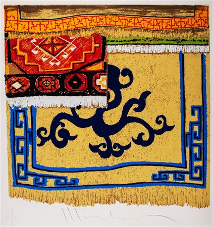 Aldo Mondino (Torino 1938-Torino 2005)  - Tessuti, 1987