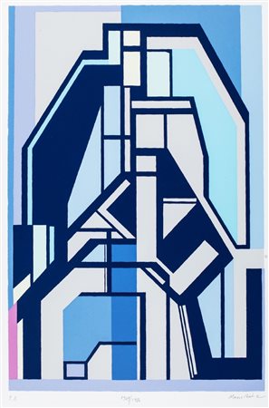 Mario Radice (Como 1898-Milano 1987)  - Composizione color blu, 1969/1986