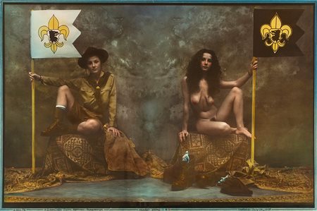 Jan Saudek (1935)  - Greetings from summer - Scout Camp - Model print, 1995
