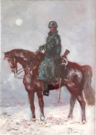 GONZAGA FRANCESCO Milano 1921-2007 “Cavaliere di Savoia nella steppa” 