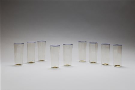 SCARPA CARLO (1906 - 1978) - Gruppo di nove bicchieri produzione Cappellin-Venini anni '20.
