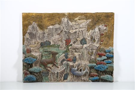 SASSI IVO (n. 1937) - Pannello decorativo , Faenza, anni '60.