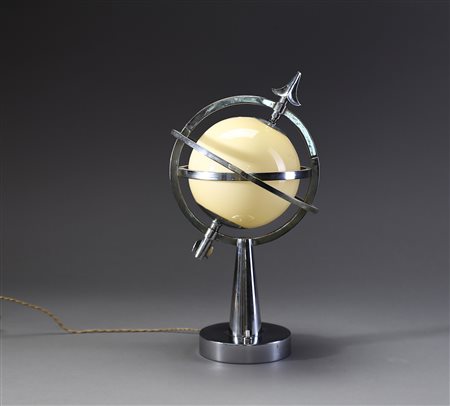  MANIFATTURA ITALIANA  - Lampada da tavolo modello Saturno anni '30.