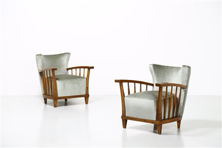 TEMPESTINI MAURIZIO (1908 - 1960) - Coppia di poltrone anni '40. .