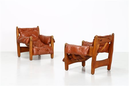 RODRIGUES SERGIO (n. 1927) - Coppia poltrone mod. Sheriff, produzione Isa Bergamo,  anni '60. .