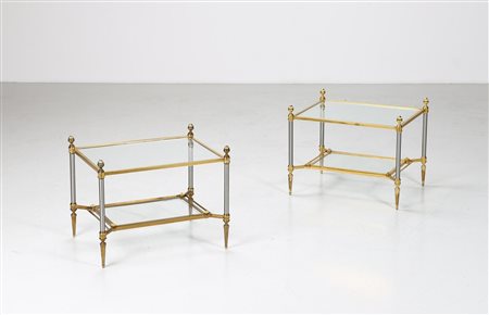 MAISON JANSEN  - (attribuito) Coppia di tavolini da salotto, anni '70. (2).