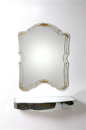 BRUSOTTI LUIGI - (attribuito) Consolle con specchiera anni '40.