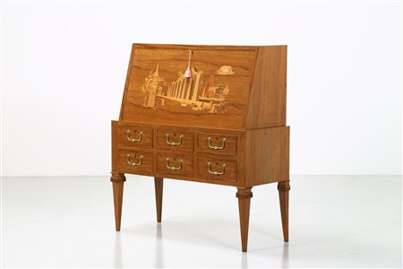  ALBERTO ALPAGO NOVELLO & OTTAVIO CABIATI - Mobile a ribalta produzione Turri anni '40.