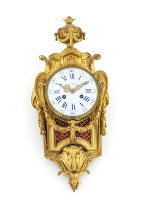 Orologio Cartel in bronzo dorato, XIX secolo - con cassa di impostazione...