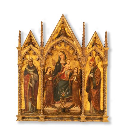 Trittico Vergine in trono col Bambino tra Angeli e i Santi Biagio e Antonino...