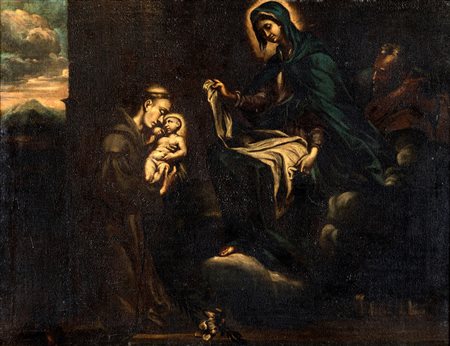 Sant'Antonio da Padova in adorazione del Bambino - cm 73x96