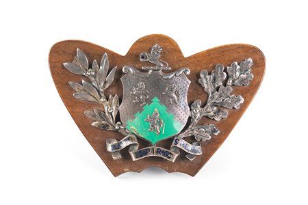 Crest in argento, Inghilterra XIX Secolo, Regina Vittoria - con stemma...