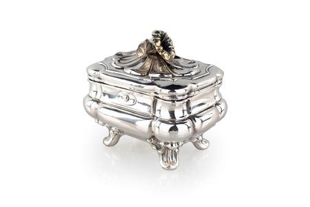 Cofanetto portagioie in argento, Stato Pontificio, metà del XIX secolo - di...