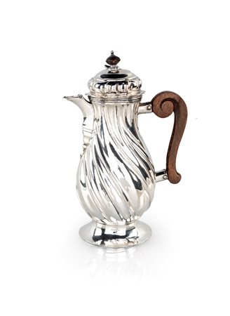 Caffettiera in argento, Augsburg 1753 - 1755, argentiere Georg Klobe - con...