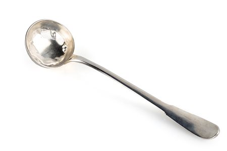 Mestolo da servizio in argento, Genova 1796 - con coppino circolare liscio e...